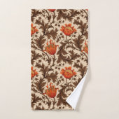 Anémone, beige, brun et rouille de William Morris (Serviette à main)