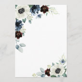 Anemone Blauw Rood Groen Bruiloft Zitkaart Kaarten (Achterkant)