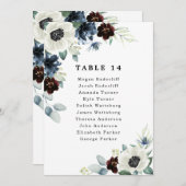 Anemone Blauw Rood Groen Bruiloft Zitkaart Kaarten (Voorkant / Achterkant)