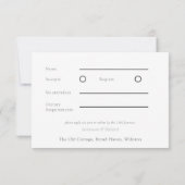 Anémone Bleu Minuit, RSVP de mariage (Dos)