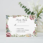 Anemone Blush Fleurs roses cadre Mariage RSVP (Debout devant)