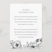 Anemone Bouquet Wedding Insert Informatiekaartje (Voorkant)