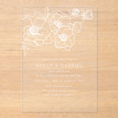 Anemone Bouquet Wedding Invitation Acryl Uitnodigingen (Voorkant)