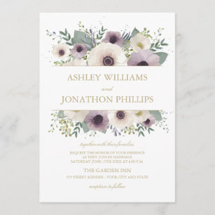 Anemone Bouquet Wedding Invitation Kaart