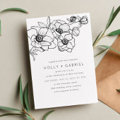 Anemone Bouquet Wedding Invitation Kaart