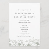 Anemone Bouquet Wedding Programma (Voorkant)