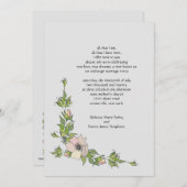 Anemone Corner Second Marriage Wedding Invitation Kaart (Voorkant / Achterkant)