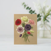Anemone Coronaria Fl. Pl. (Duizels) Briefkaart (Staand voorkant)