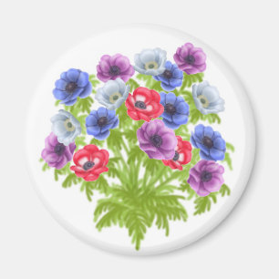 Anemone de Caen Garden Flowers Magnet Magneet