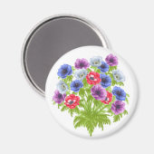 Anemone de Caen Jardin Fleurs Magnet (Recto/Verso)