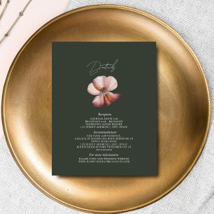 Anemone Donkergroen Wedding Details Informatiekaartje
