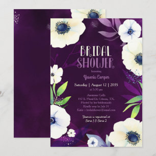 Anemone Dream Paarse Vrijgezellenfeest Kaart