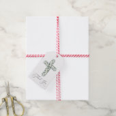 Anemone Eucalyptus Cross Religieus Dank u Cadeaulabel (Met Touw)