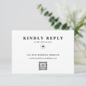 Anemone Flower Electronic QR Code Wedding Website RSVP Kaartje (Staand voorkant)