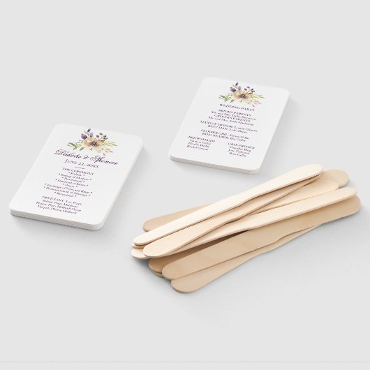 Anemone Garden Floral Boho Modern Wedding Ceremony Handwaaier (Niet-gemonteerd)