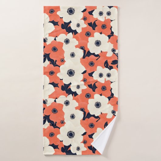 Anémone gras et chic (Serviette de bain)