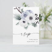 Anemone Hiver Blanc Floral no Repas RSVP (Debout devant)