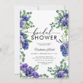 Anémone | Invitation à la douche nuptiale bleue (Devant)