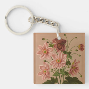 Anemone Japonica Rosea Exquisite Botanical Sleutelhanger