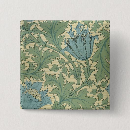 "Anemone"-ontwerp (textiel) Vierkante Button 5,1 Cm (Voorkant)