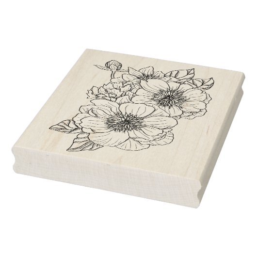Anemone Peony Rubberstempel (Stempel)