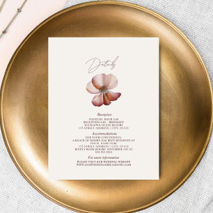 Anemone Pink Wedding Details Informatiekaartje