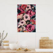 Anémone Rose Vibrant Impression Florale Moderne Ma (Cuisine)