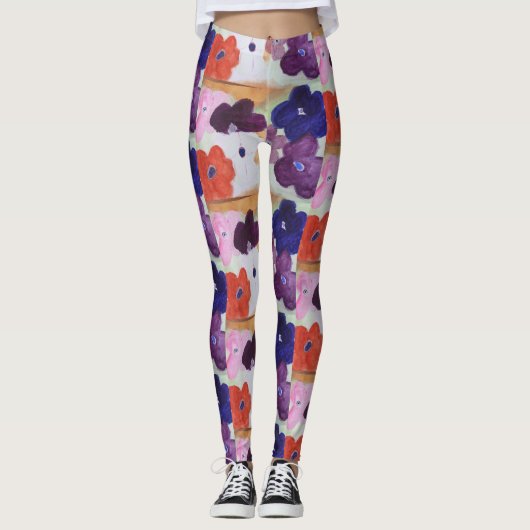 Anemone Spring Flowers Leggings (Voorkant)