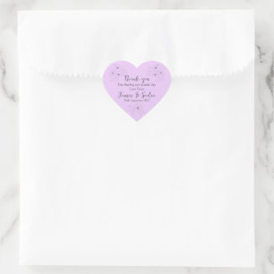 Anémone sur sticker cœur lilas clair