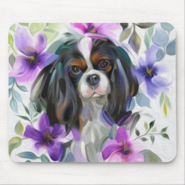 "Anemone" Tricolor cavalier dog mousepad Muismat