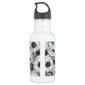 Anemone tuin in zwart-wit waterfles  (Achterkant)