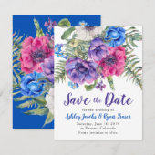 Anemone Wedding Save the Date Waterverf Floral (Voorkant / Achterkant)