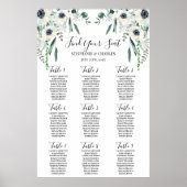Anemone Wedding Seating Chart Poster (Voorkant)
