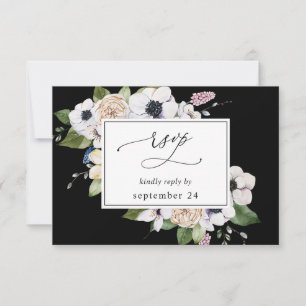 Anemone White Floral w Meal RSVP 2 - Black Kaartje