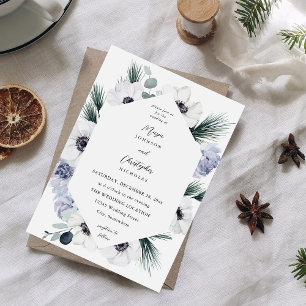 Anemone Winter White Floral Wedding- VC Kaart