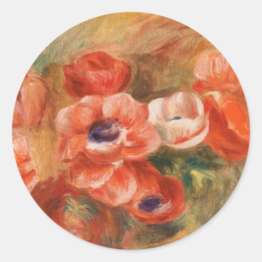 Anemonen (2) van Auguste Renoir Ronde Sticker (Voorkant)