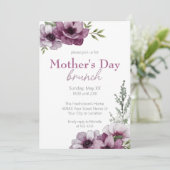 Anemonen & Baby's Breath Moederdag Brunch Kaart (Staand voorkant)