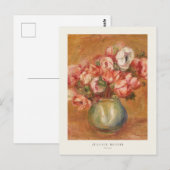 Anemonen bloeien in een vaas Auguste Renoir Briefkaart (Voorkant / Achterkant)