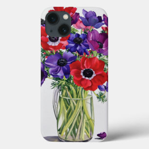 Anemonen in een Glass Jug iPhone 13 Hoesje