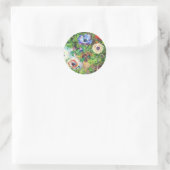 Anemonen in verf met Pot Claude Monet-bloem Ronde Sticker (Tas)