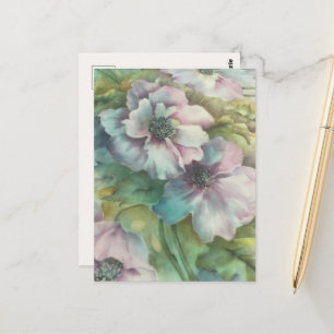 Anémones Aquarelle Fleur Carte postale