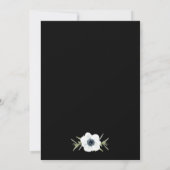 Anemones Botanical Black and White Wedding Invites (Achterkant)