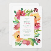 Anémones dans l'Aquarelle Invitation (Devant / Derrière)