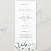 Anemones & Dusty Eucalyptus Wedding Programme (Dos)