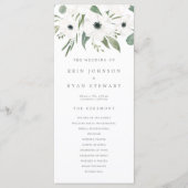 Anemones & Dusty Eucalyptus Wedding Programme (Devant)