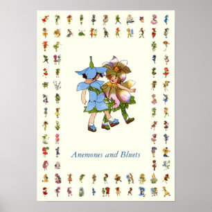 Anemones en Bluets Poster