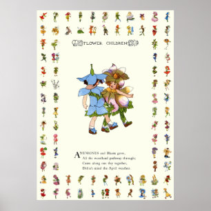 Anemones en Bluets Poster