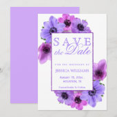  Anemones Floral Birthday Save The Date (Voorkant / Achterkant)