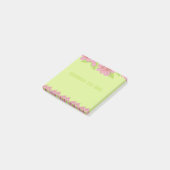 Anémones roses Choses à faire Green Post-It Notes (Incliné)