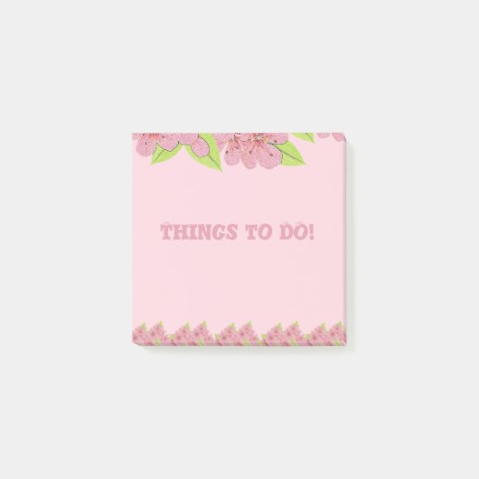 Anémones roses Choses à faire Pink Post-It Notes (Devant)